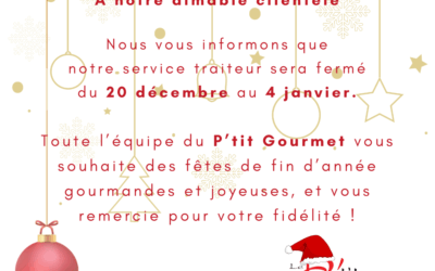 Fermeture durant les Fêtes 2025